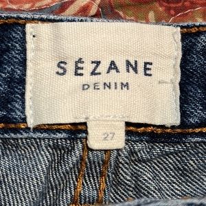 Sezane Denim Medium Wash Straight Leg Button Fly Jeans Size 27